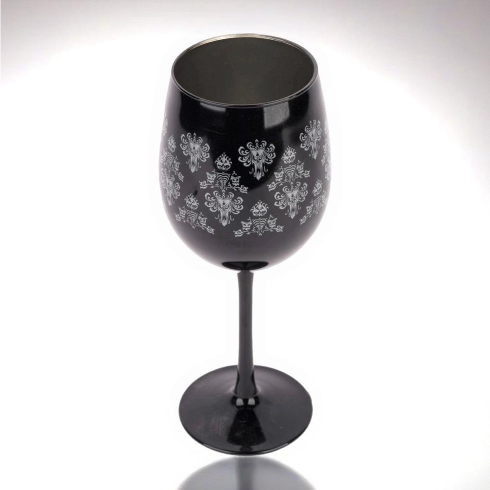 Brand New Haunted Mansion Black Wine Glass